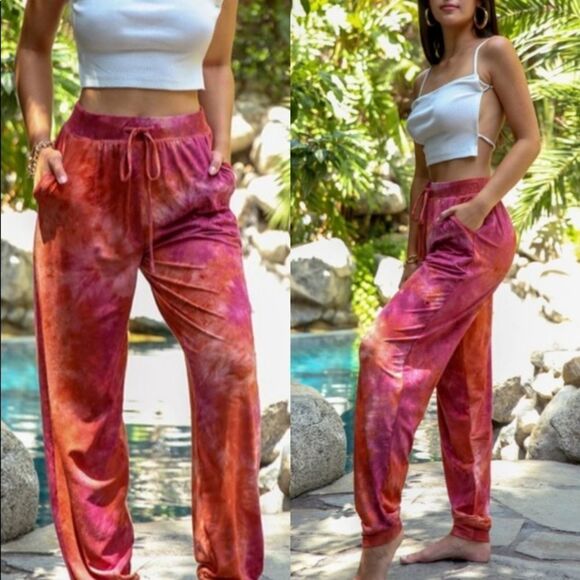 RUST Tie Dye Print Comfy Joggers - Picture 1 of 1